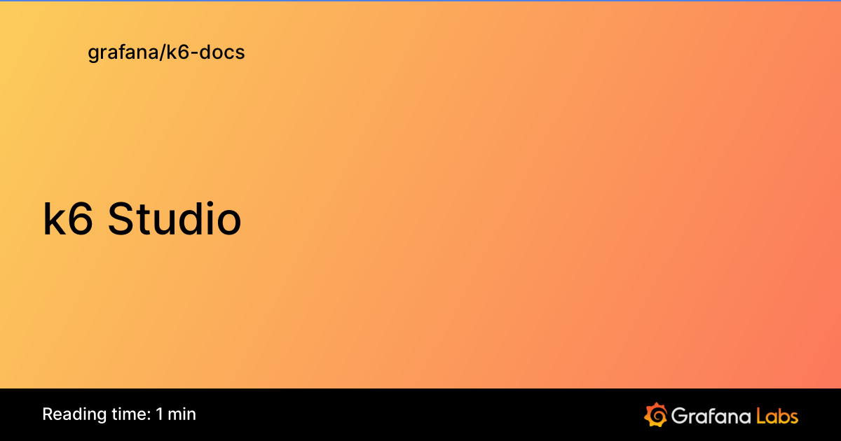 k6 Studio