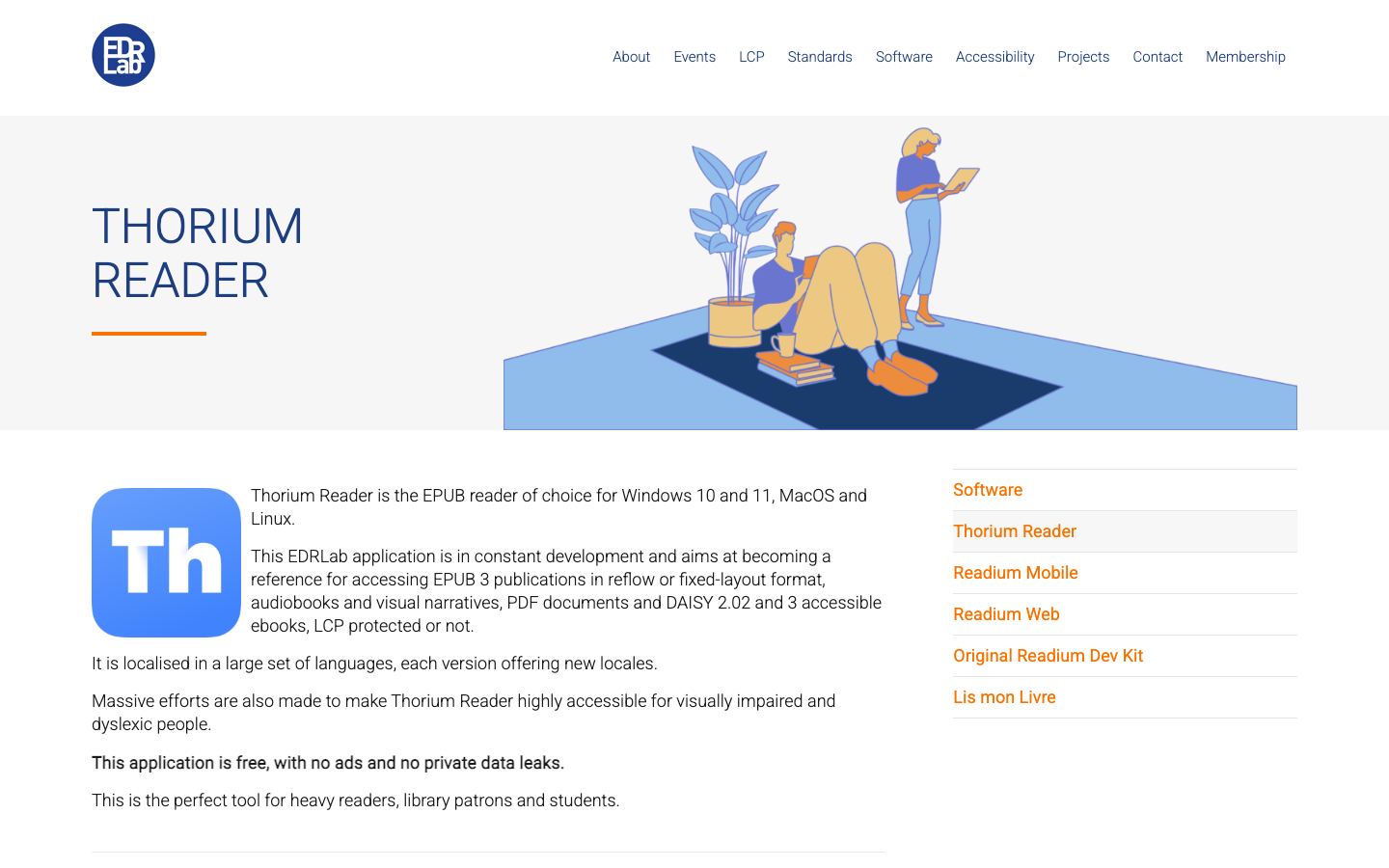 Thorium Reader official website