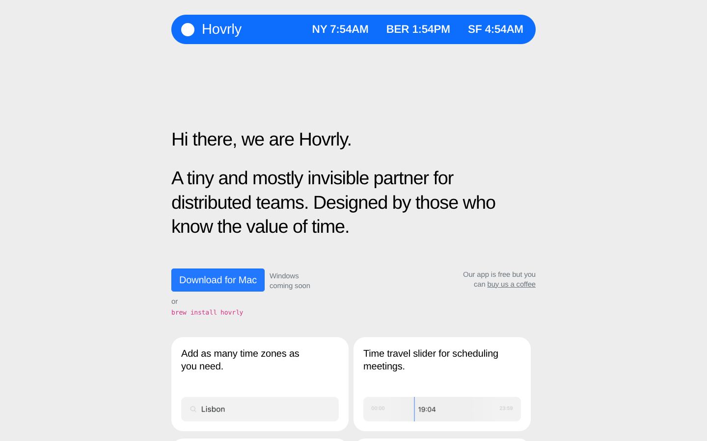 Hovrly official website