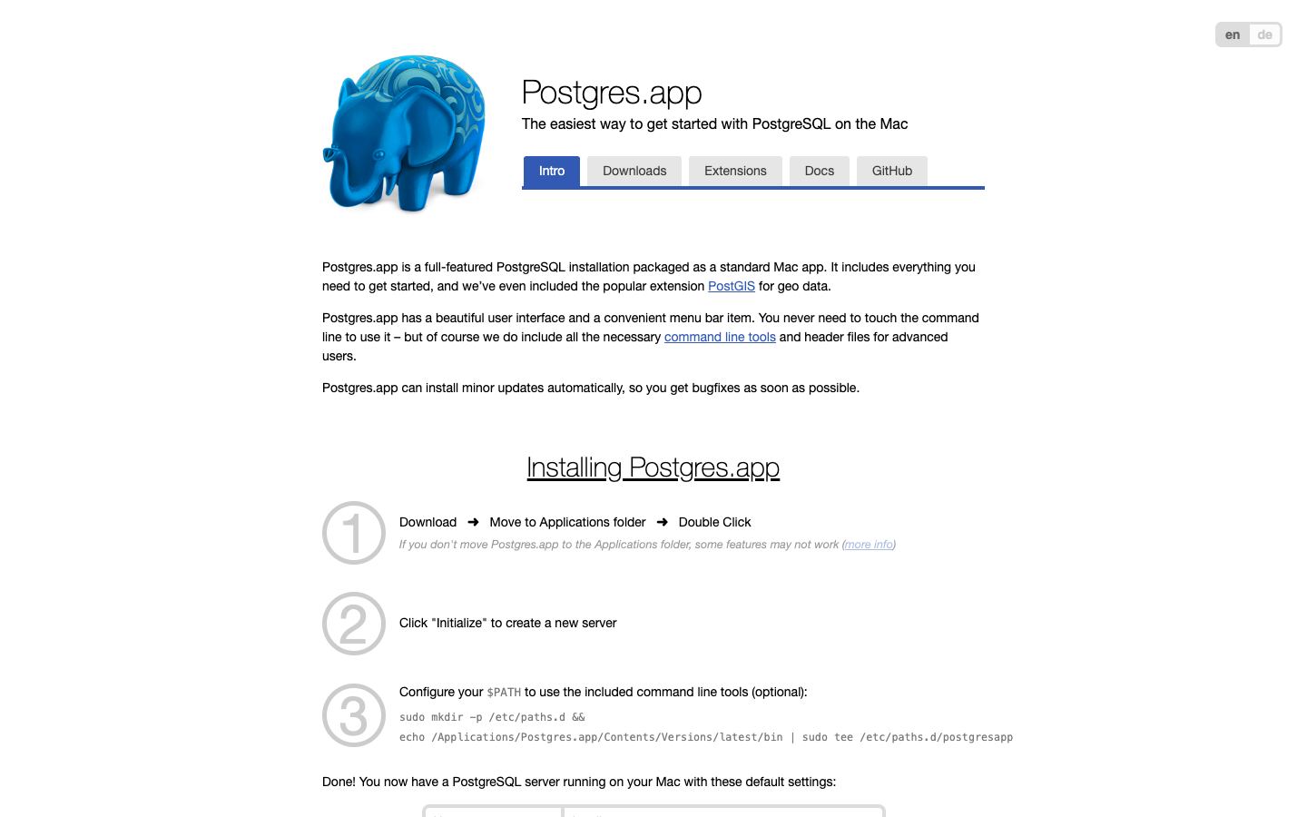 Postgres official website