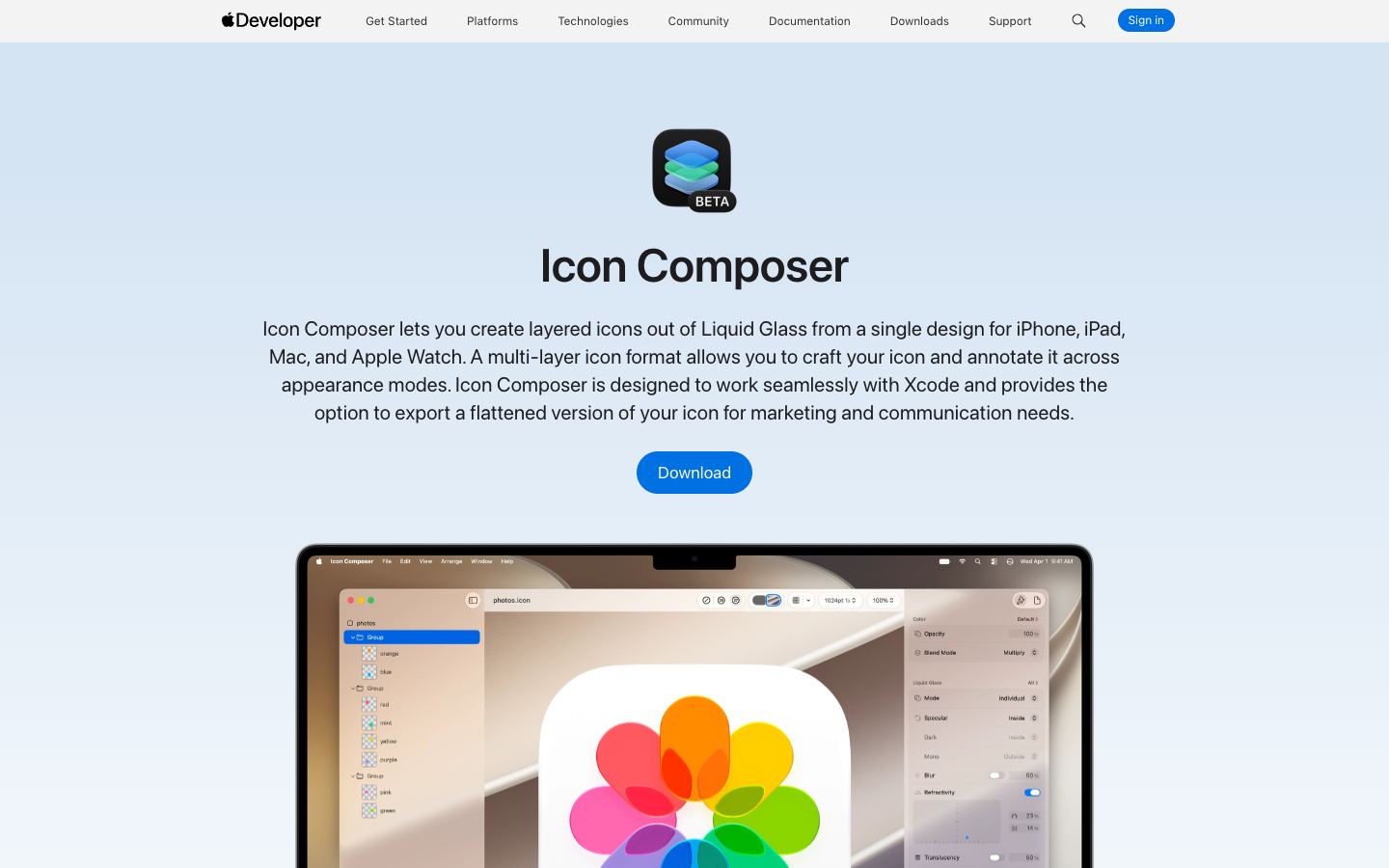Icon Composer official website