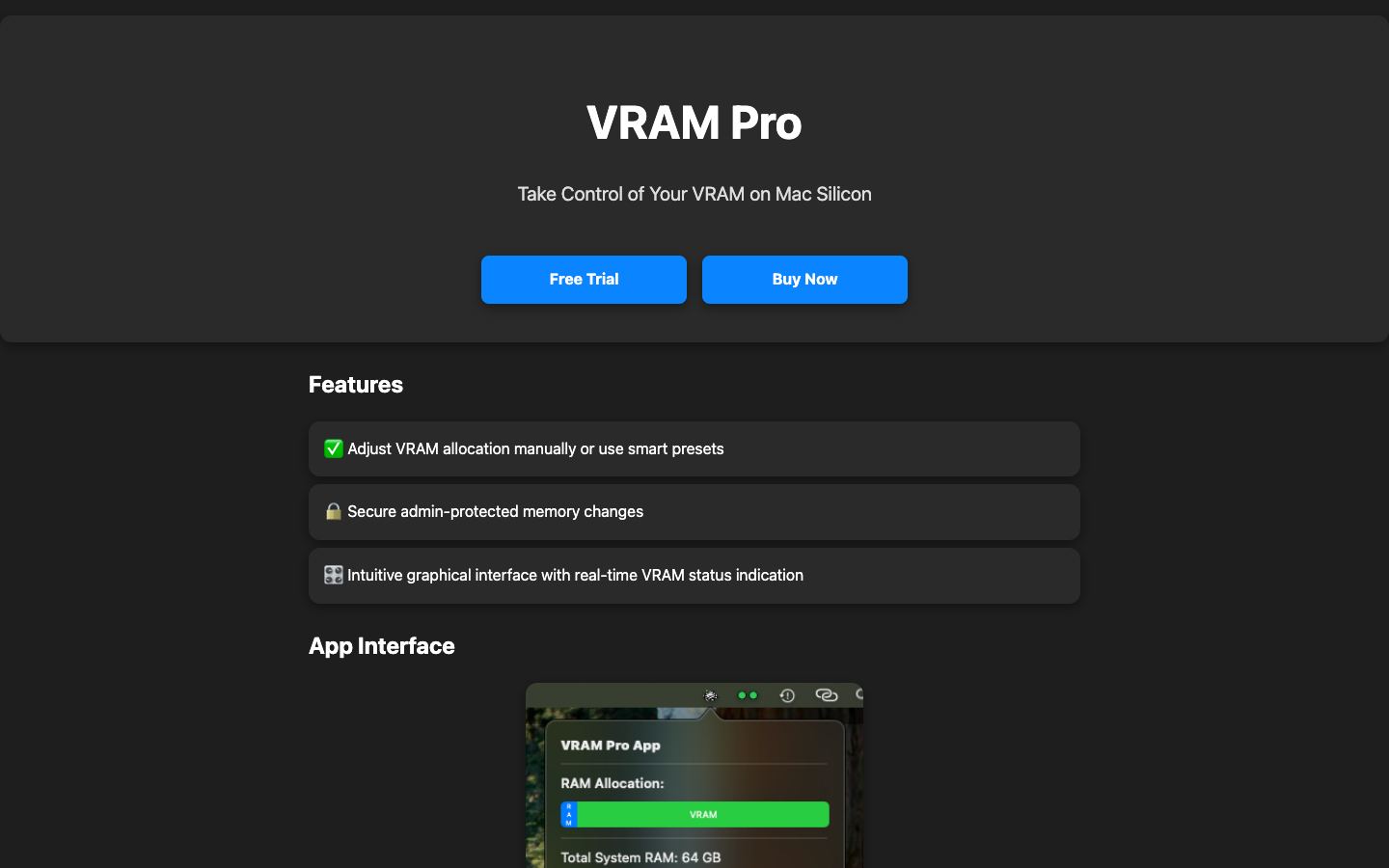 VRAM Pro official website