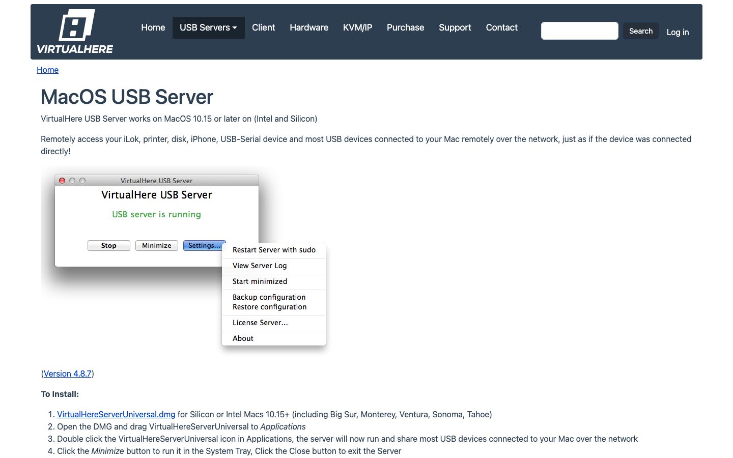 VirtualHereServer official website