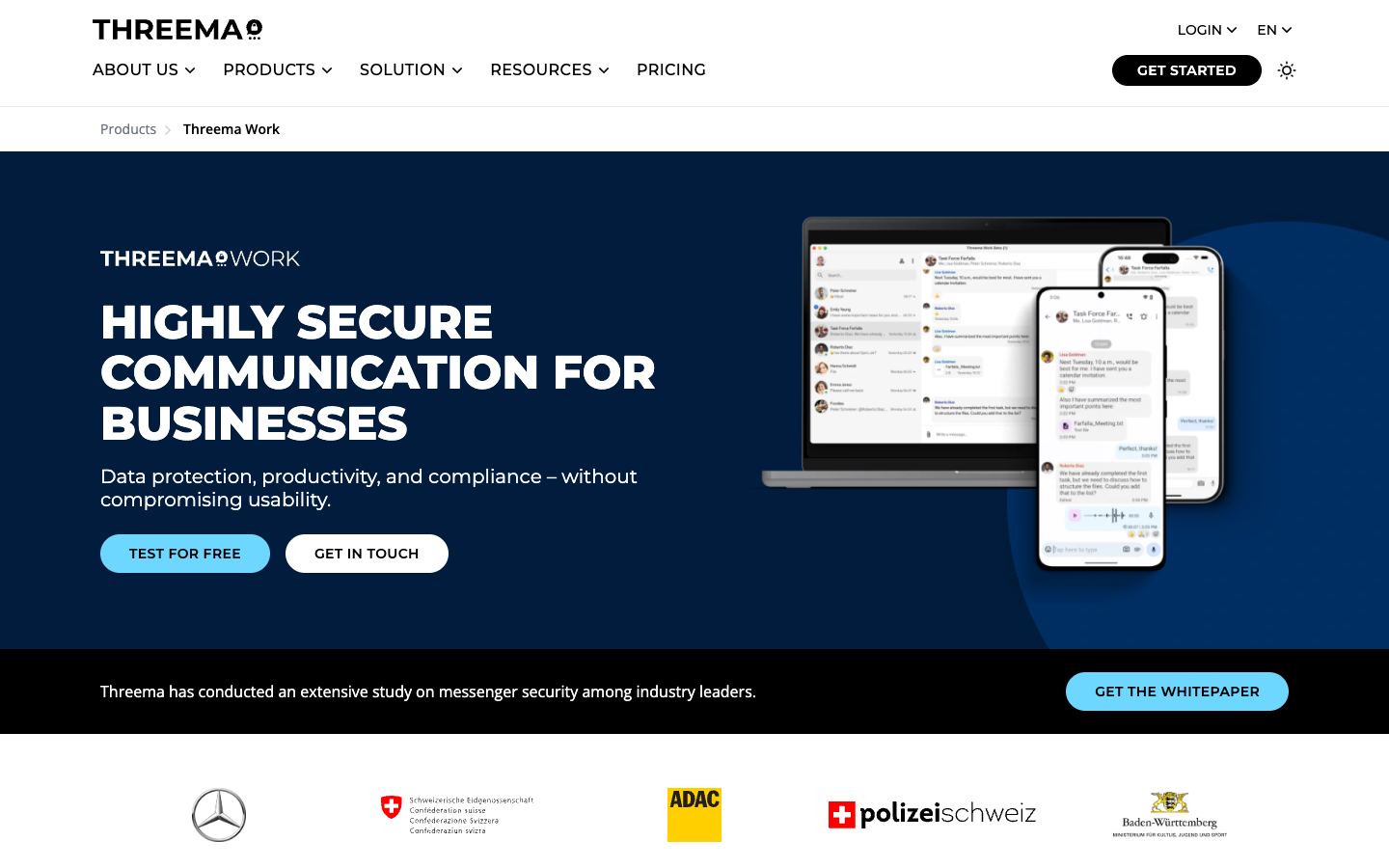 Threema Work official website