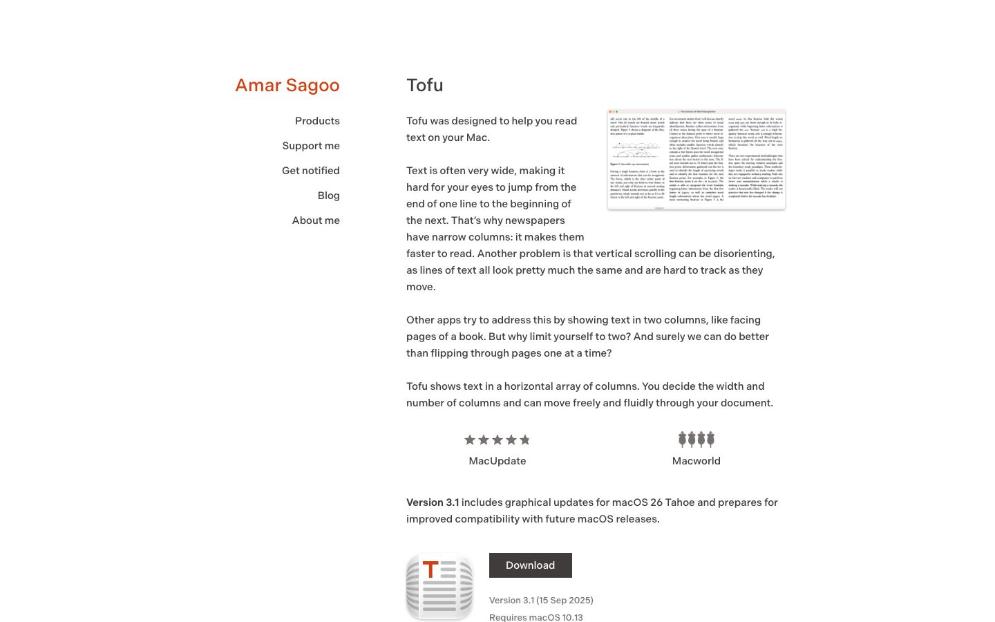 Tofu official website