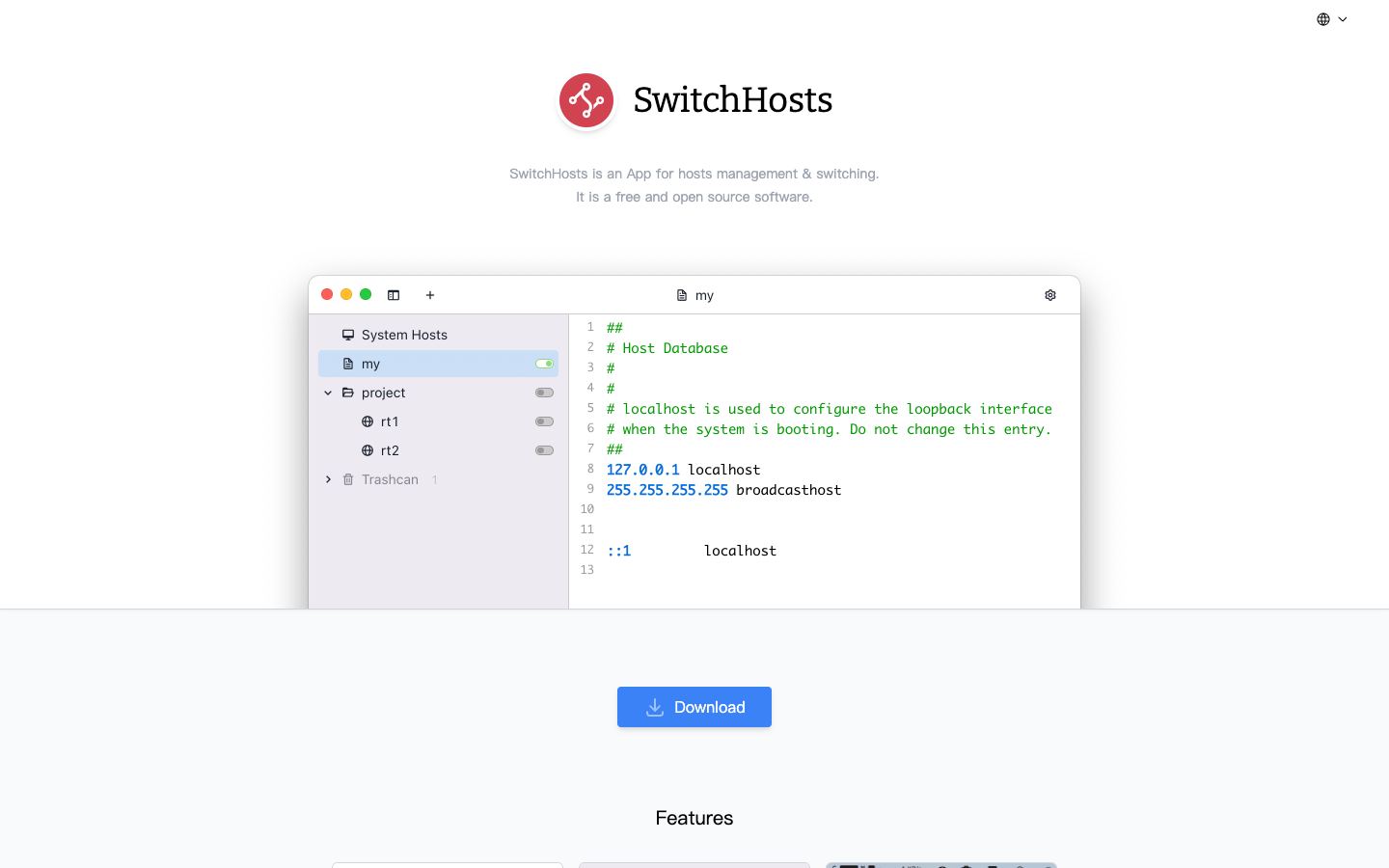 SwitchHosts official website