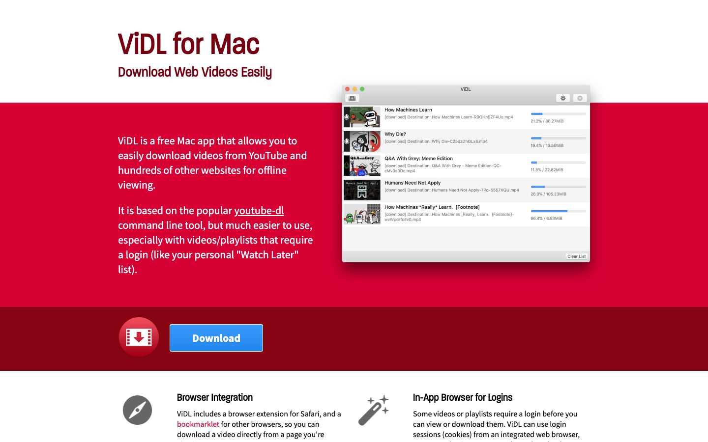 ViDL for Mac official website