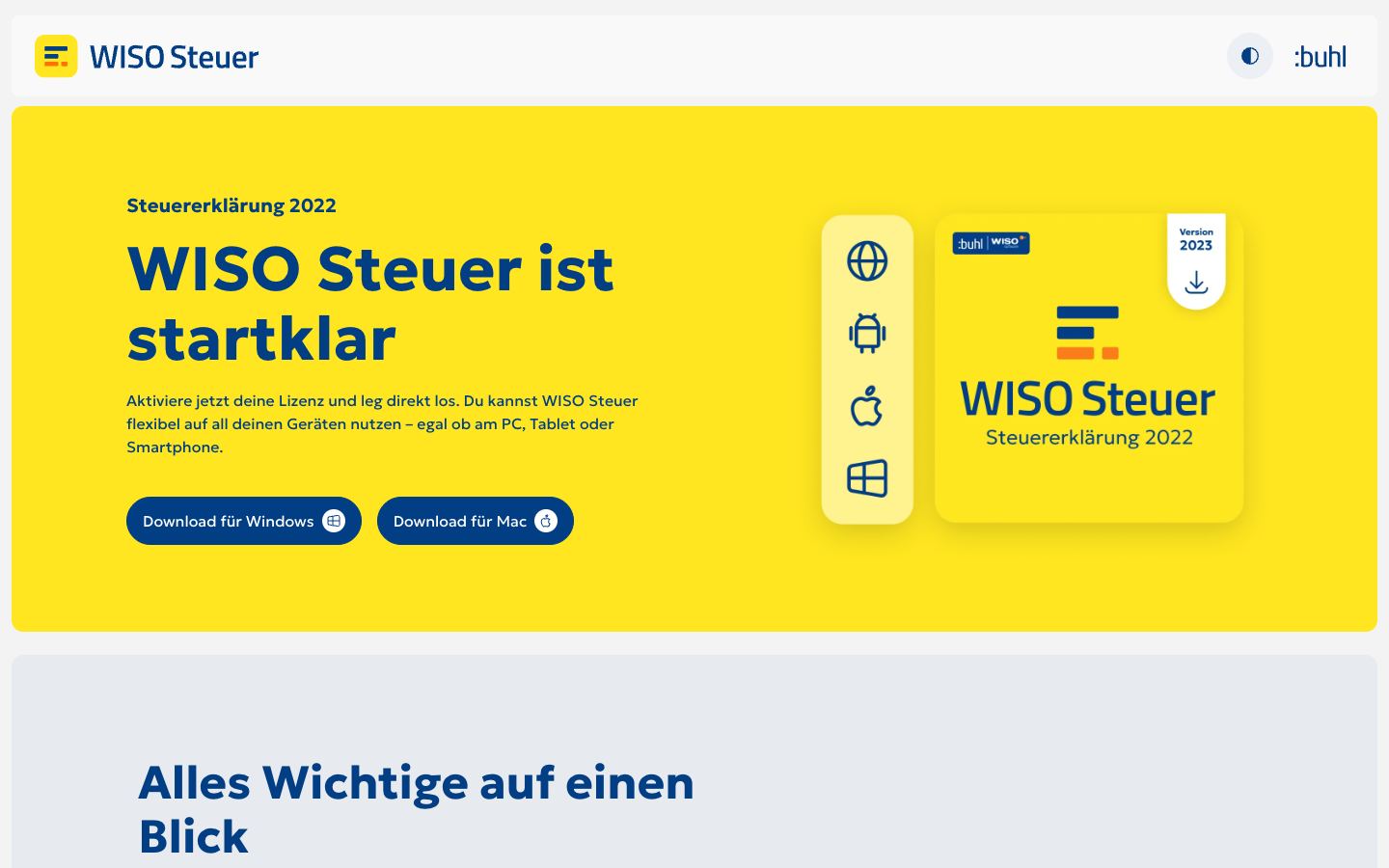 WISO Steuer 2023 official website