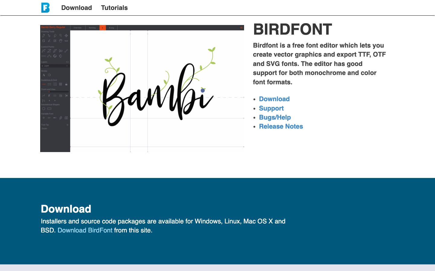 BirdFont official website