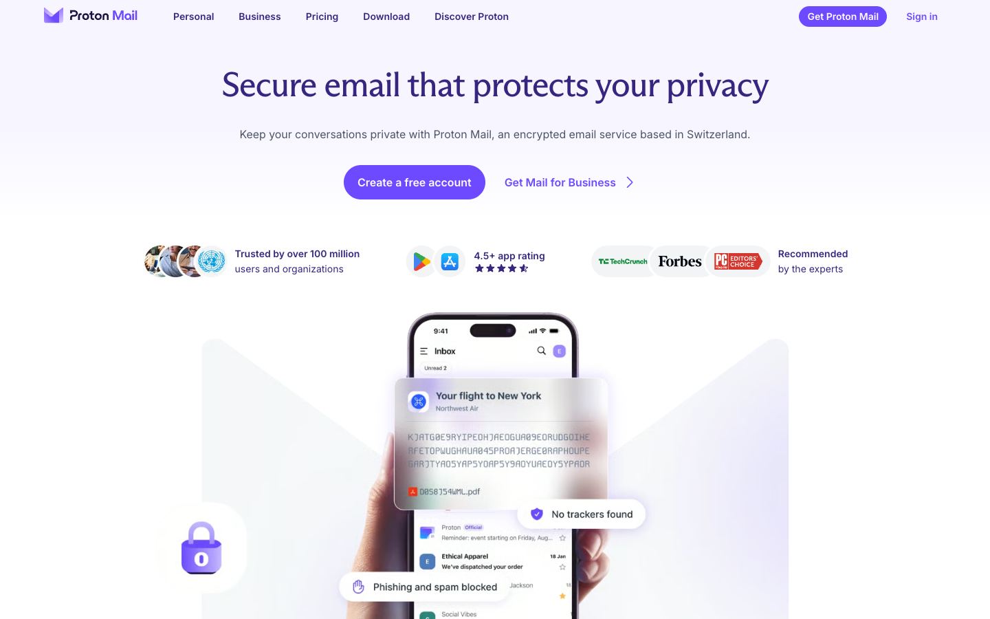 Proton Mail official website
