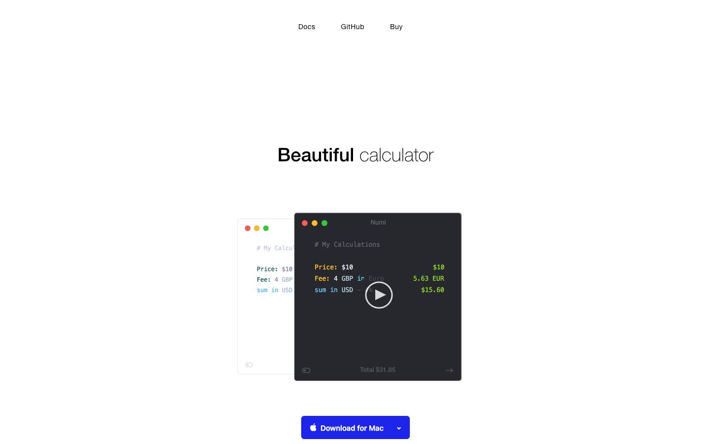 Numi official website