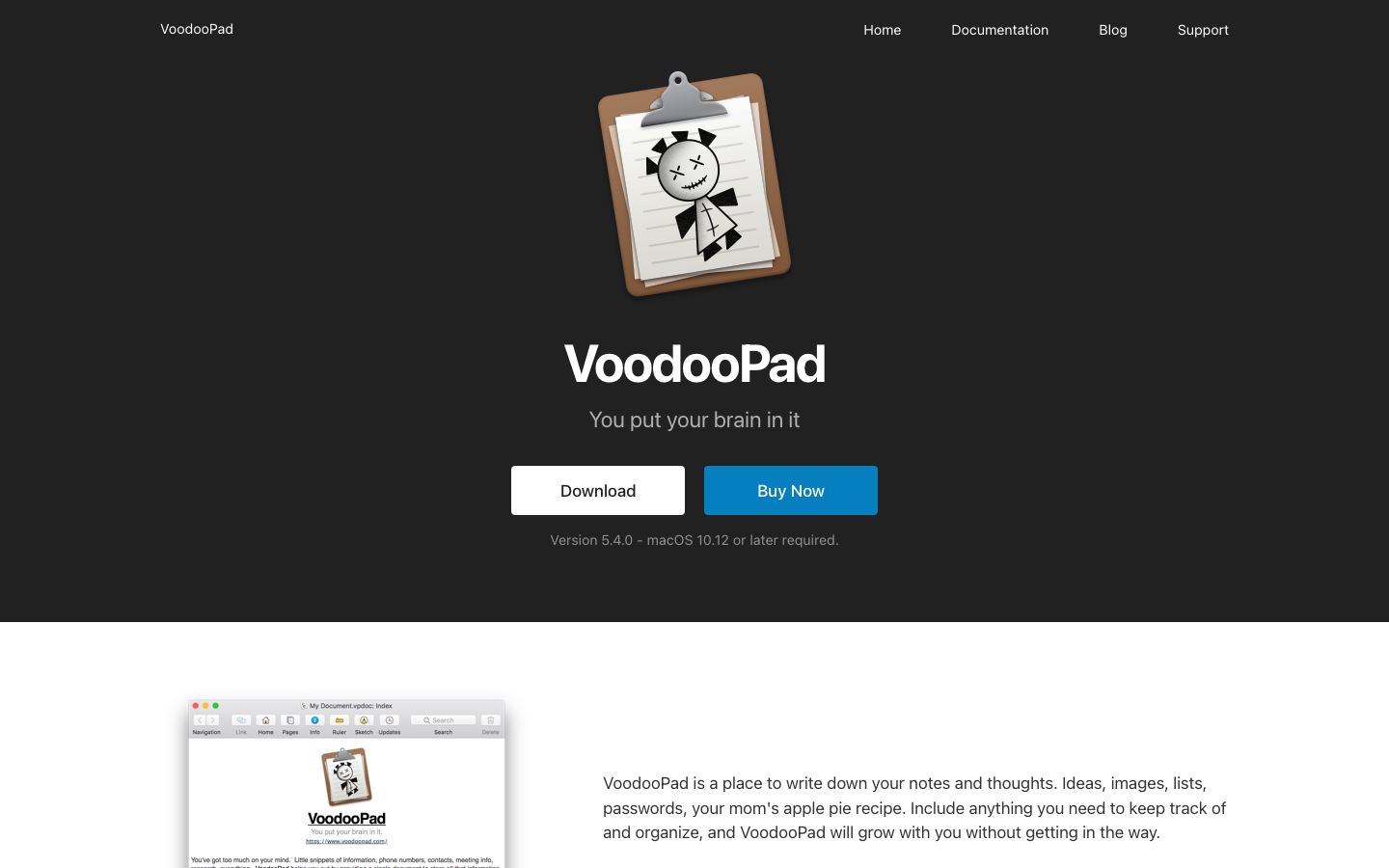 VoodooPad official website
