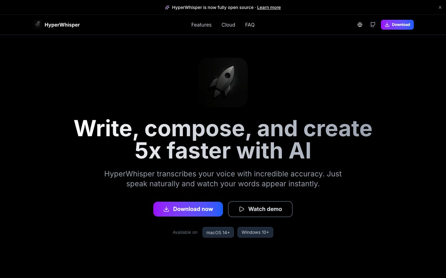 HyperWhisper official website