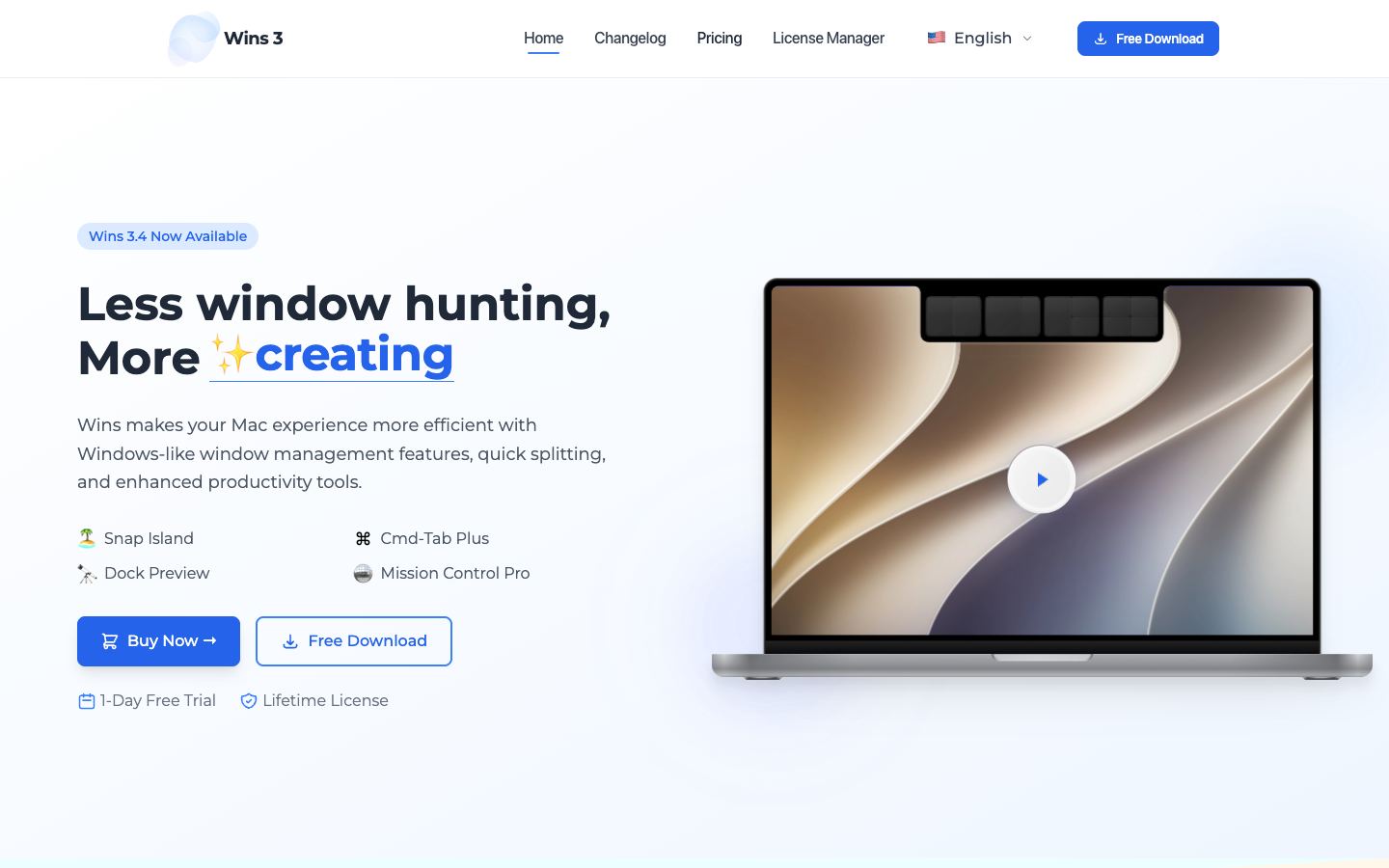 Wins official website