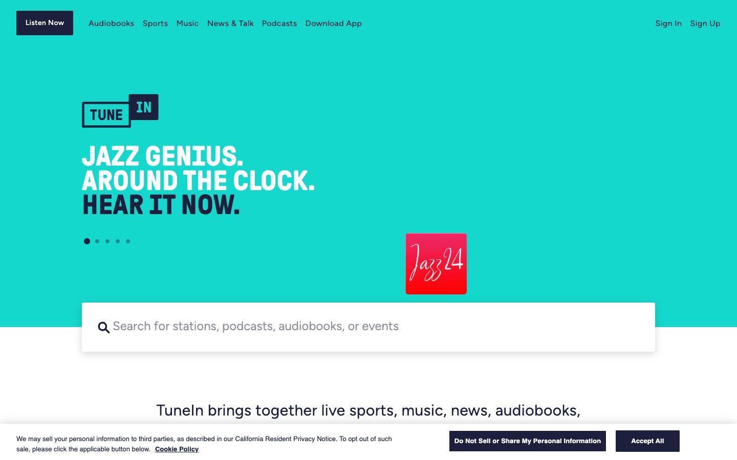 TuneIn official website