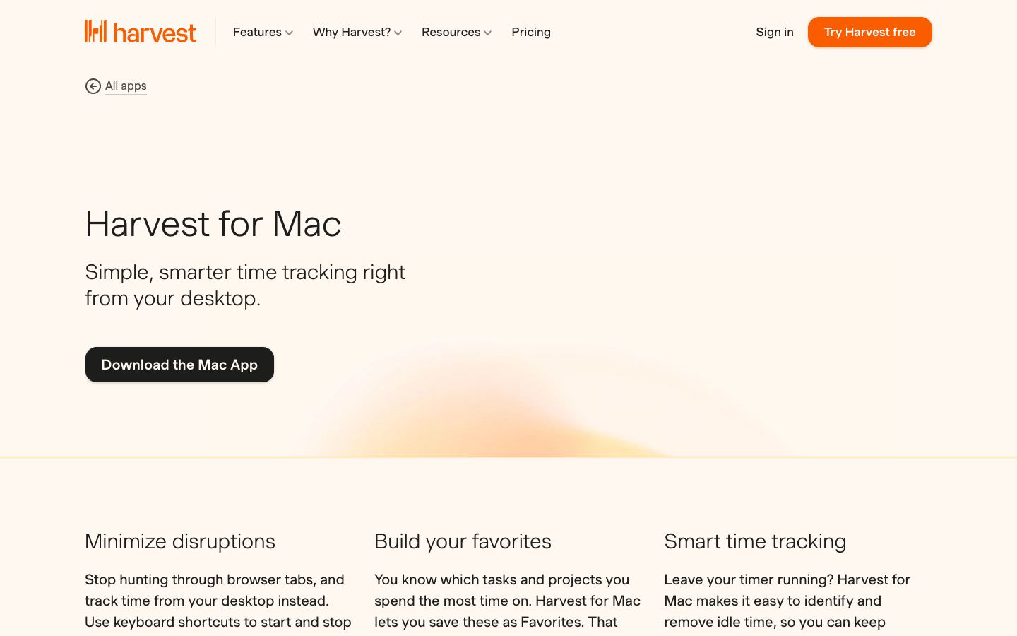 Harvest official website
