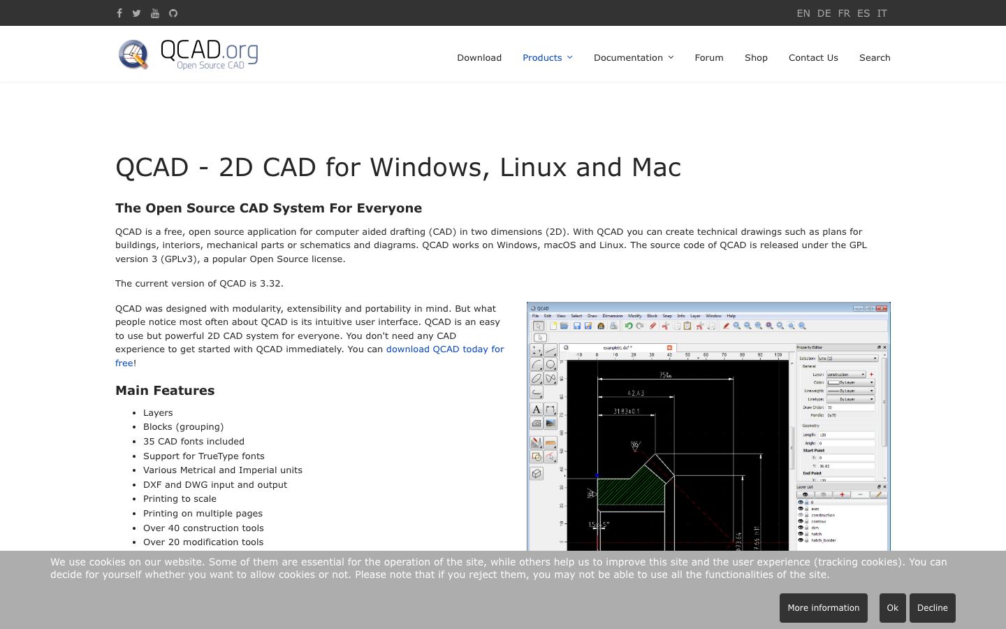 QCAD official website