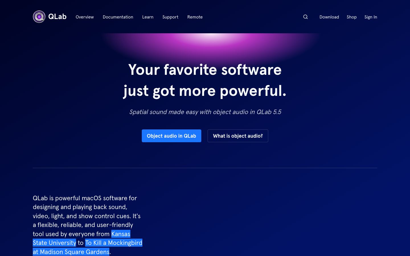 QLab official website