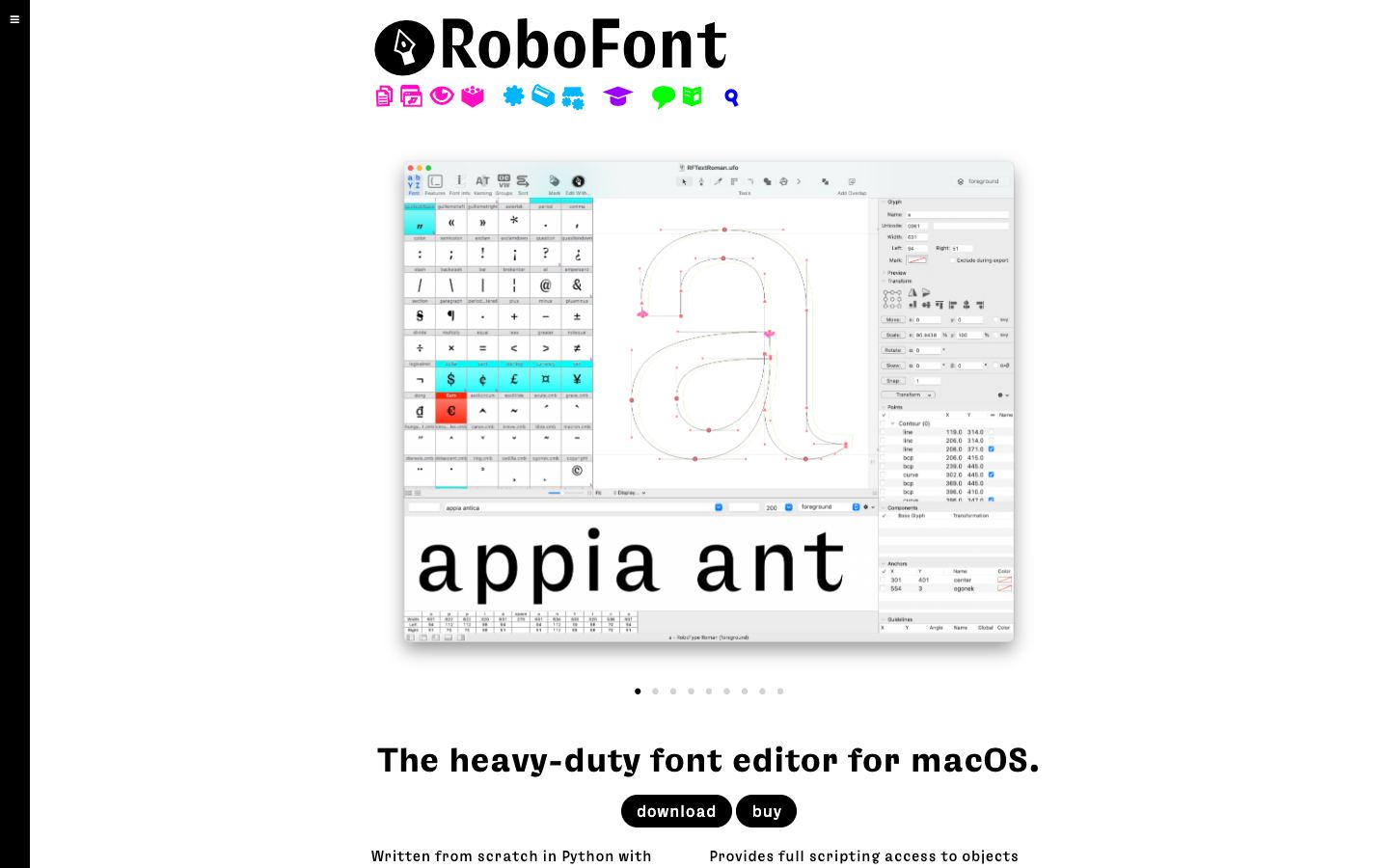 RoboFont official website