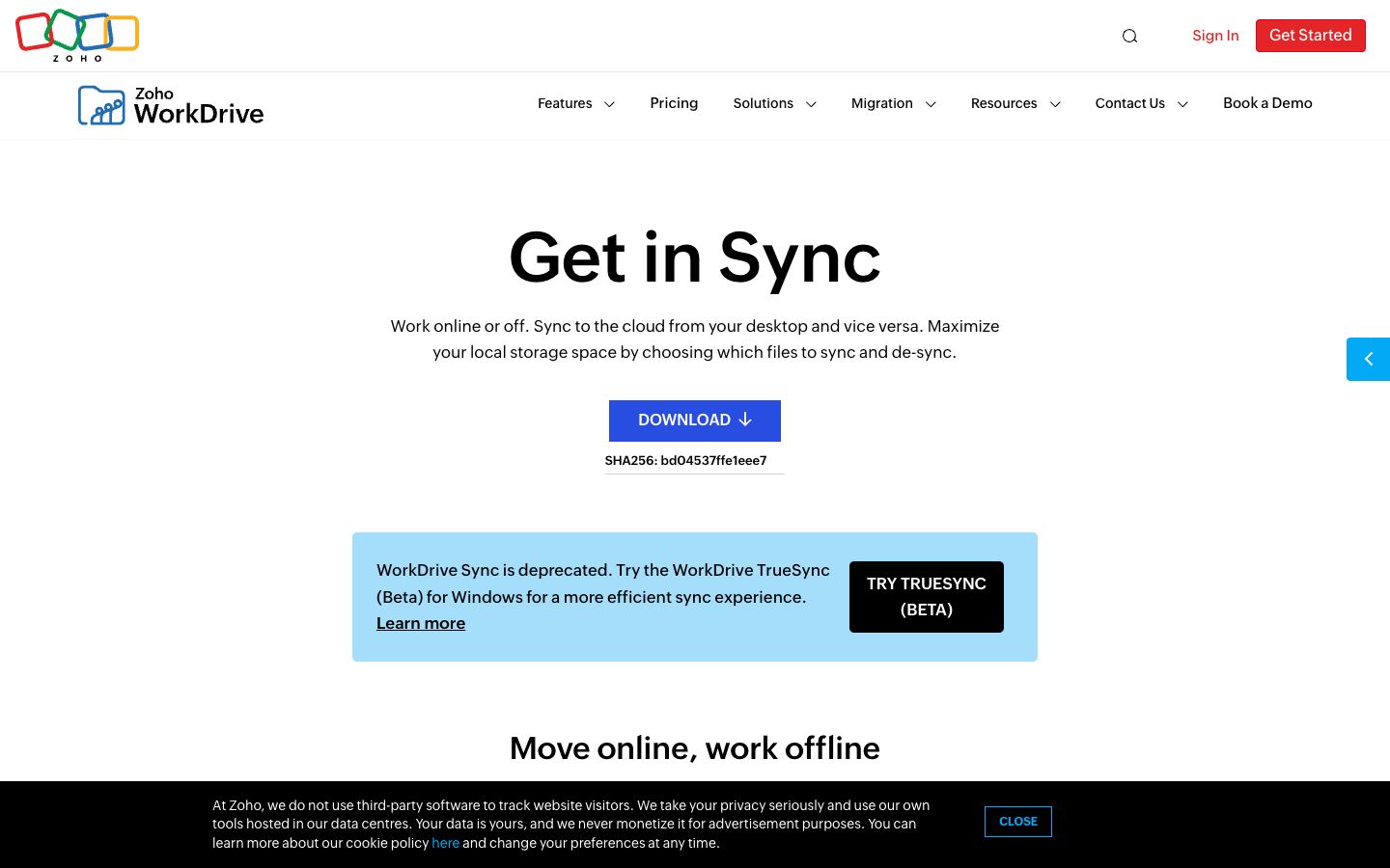 Zoho WorkDrive official website