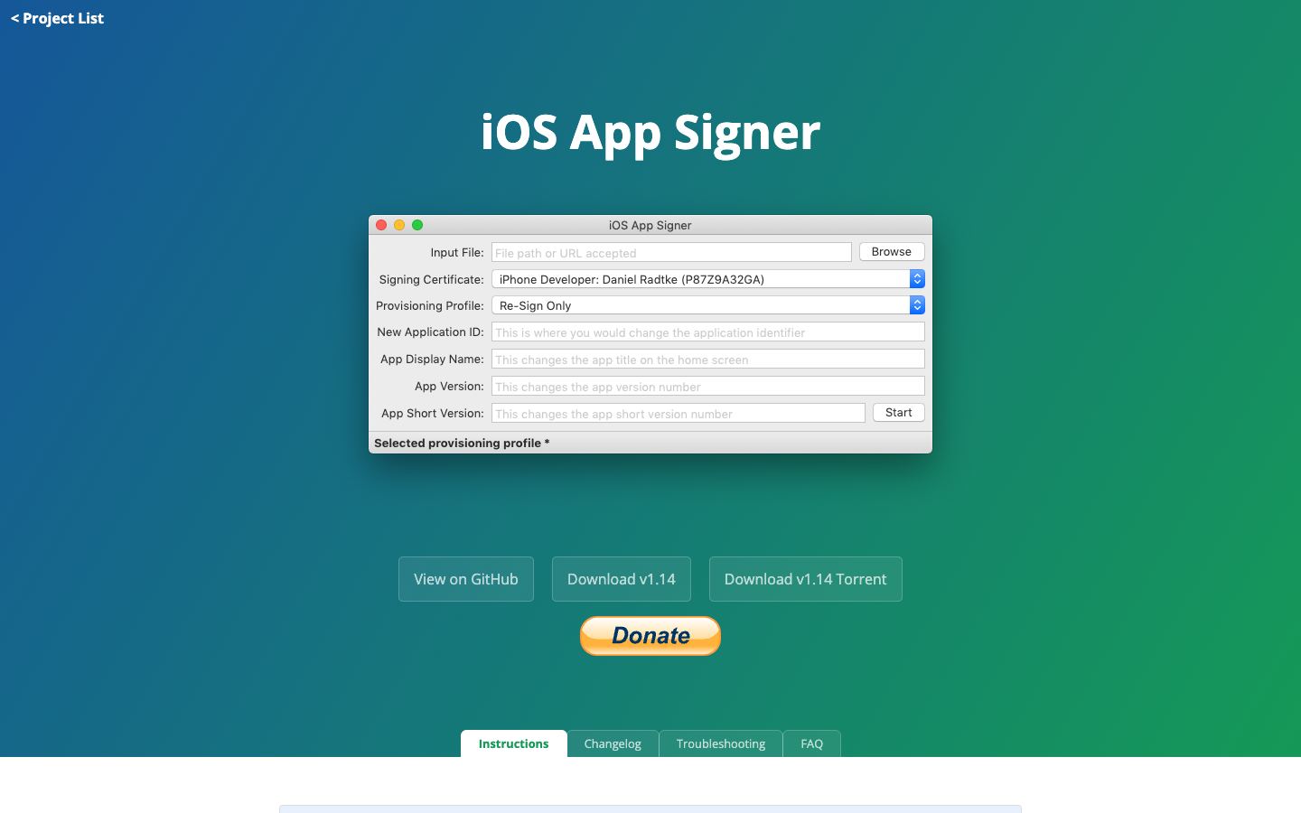 iOS App Signer official website