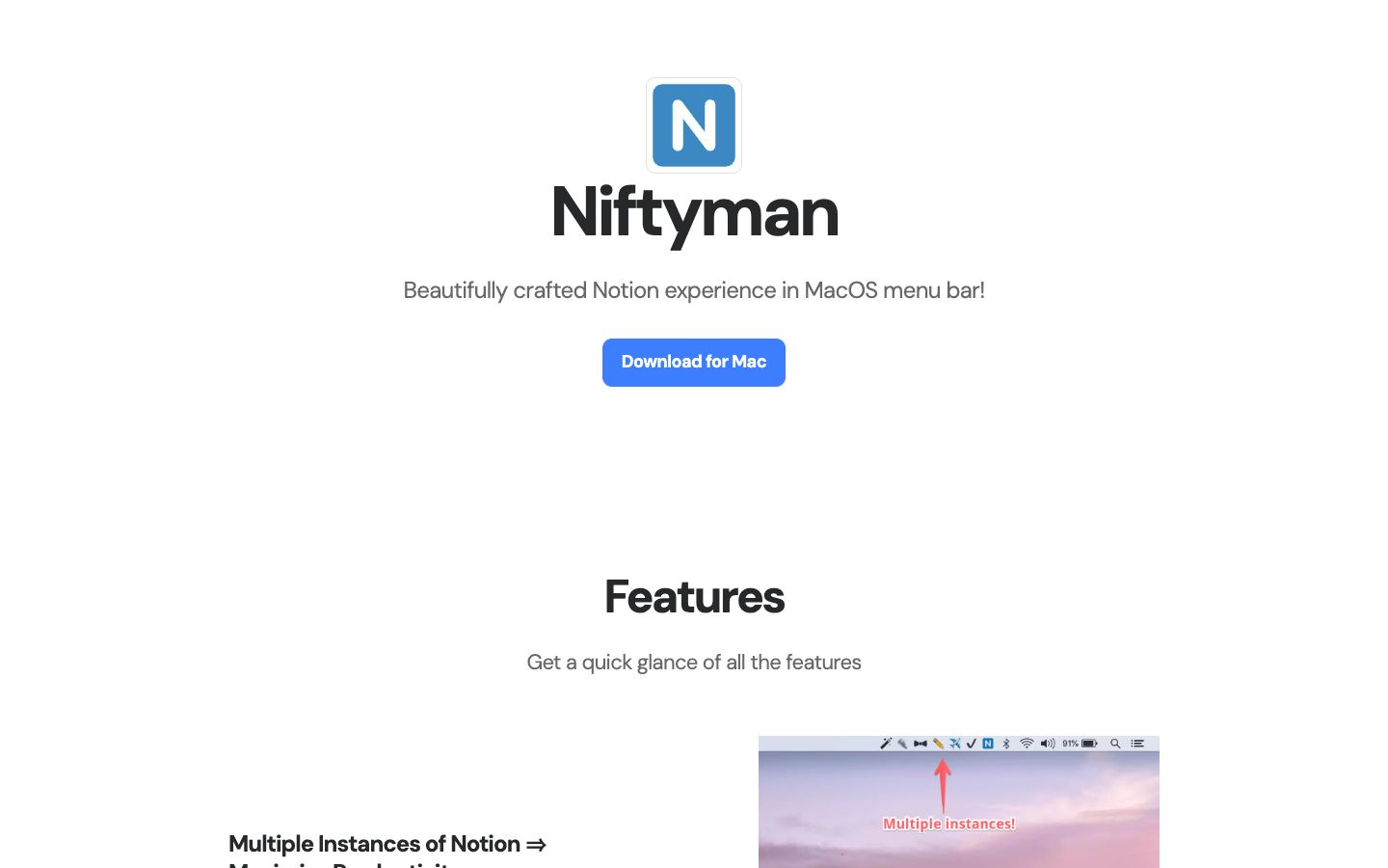 Niftyman official website