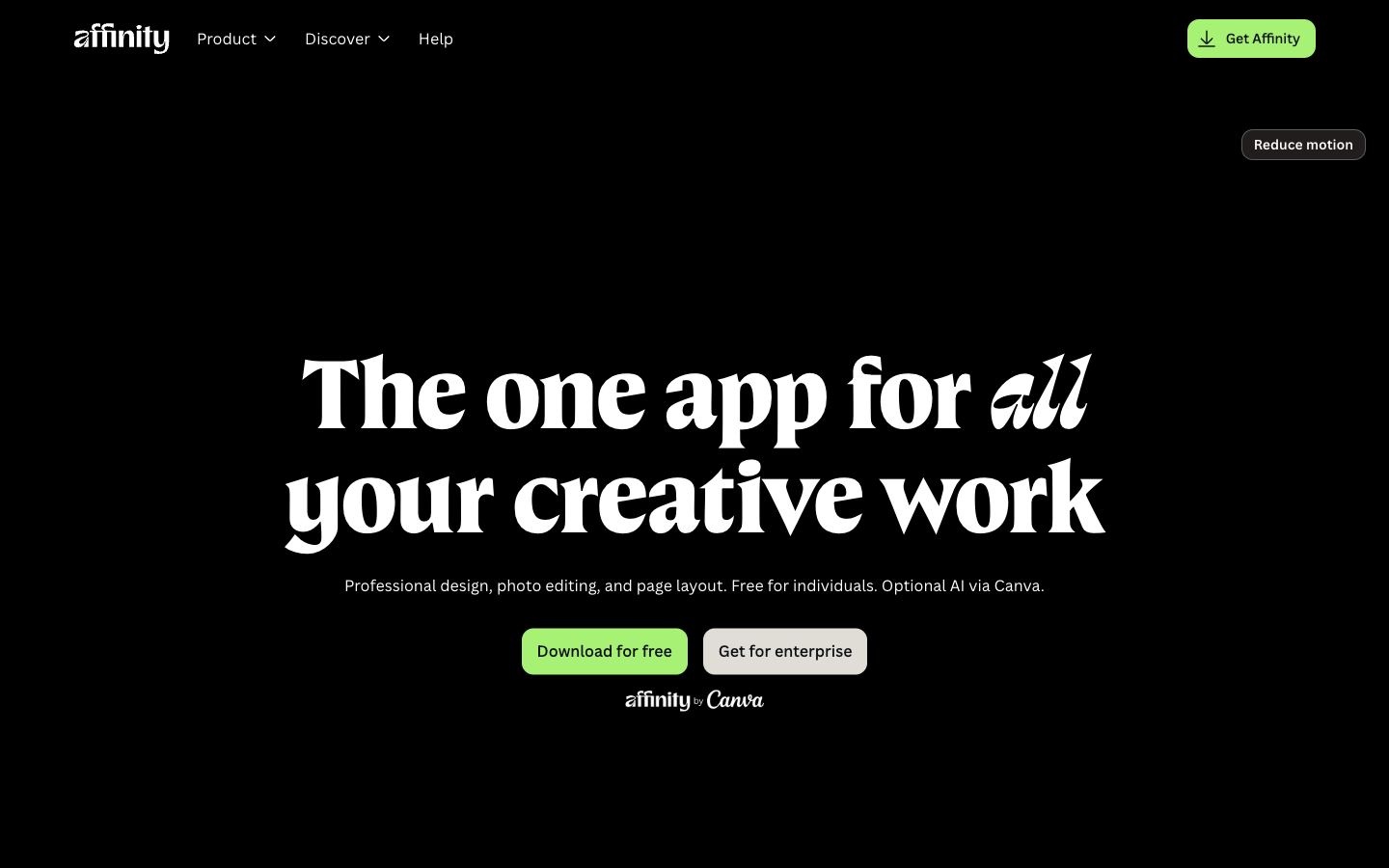 Affinity official website