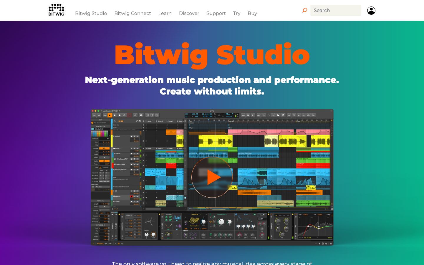 Bitwig Studio official website