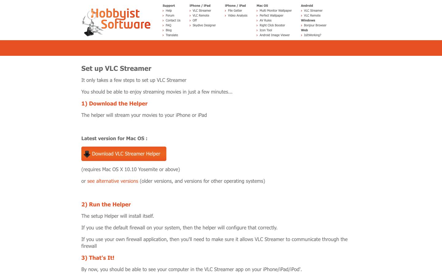 VLC Streamer official website