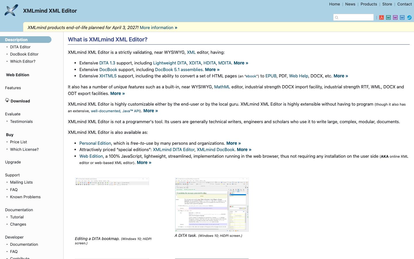 XMLMind XML Editor official website